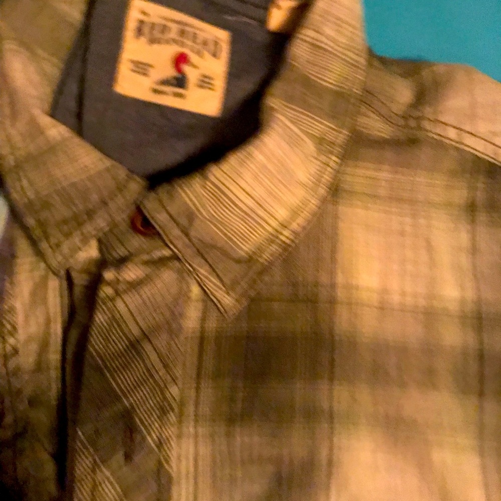 Red Head Brand  Gray Plaid shirt